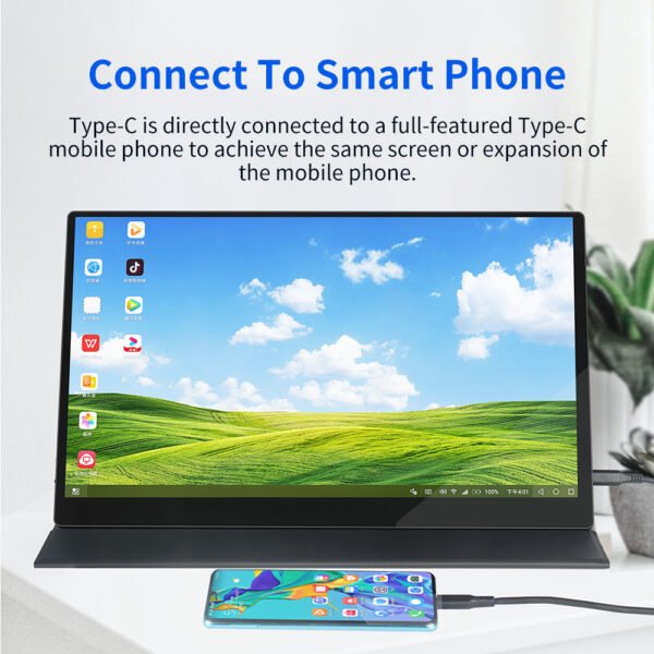 usb-c ips touch portable monitor type-c touch 15.6 inch portable wireless touchscreen monitor 4k - Image 3