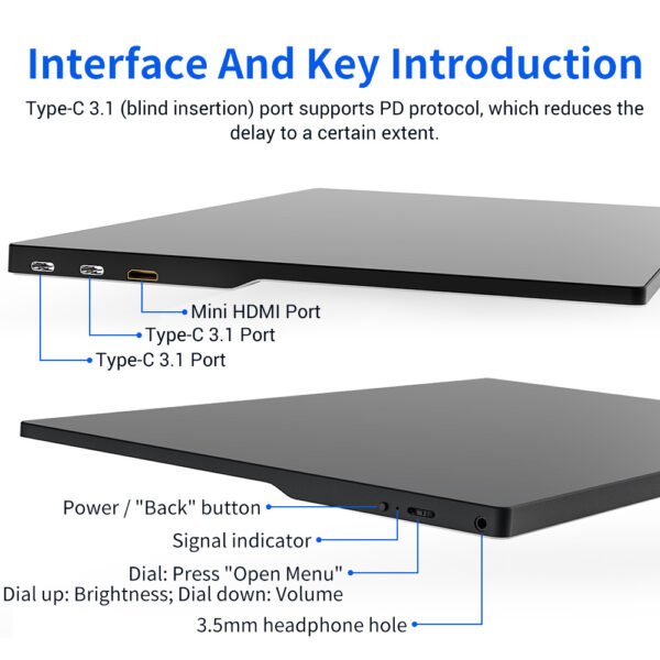 usb-c ips touch portable monitor type-c touch 15.6 inch portable wireless touchscreen monitor 4k - Image 4