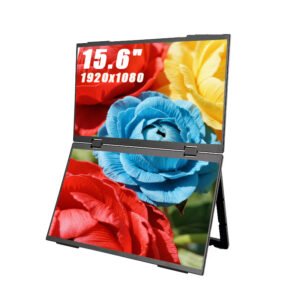 15.6 Inch Foldable Dual Screen Portable IPS Laptop Monitor Rotatable Screen with Gravity Sensing